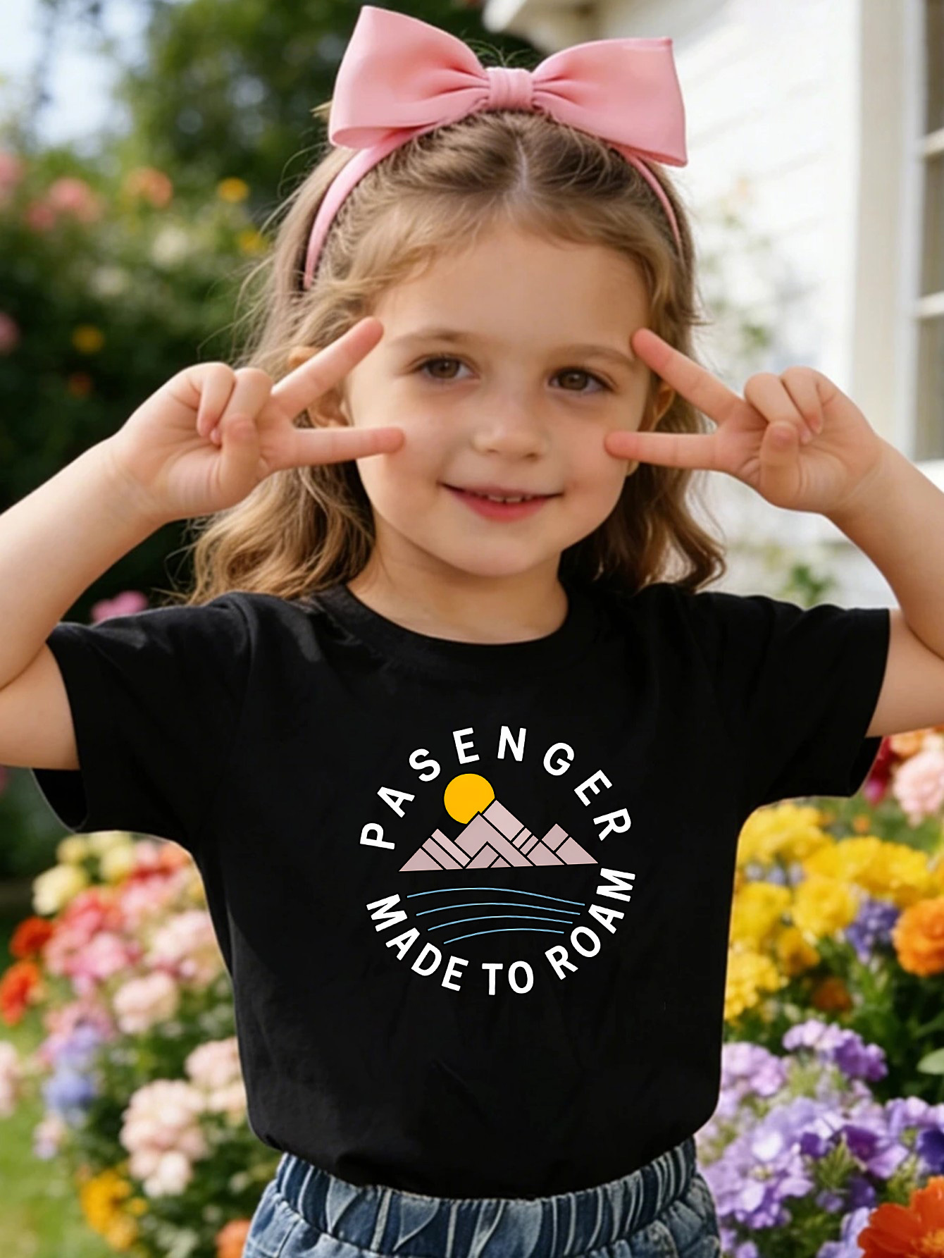 Outdoor Adventure Girls - Outdoor Mountain Adventure Tekstprint Kinder T-shirt
