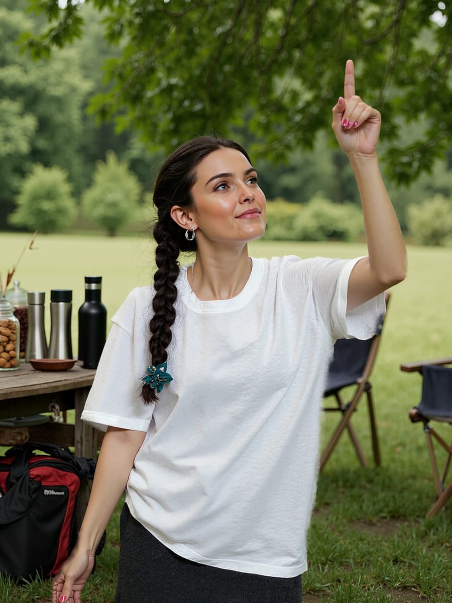 Outdoor Adventure Experiences - T-shirts van bamboe viscose met kant-inzetstuk