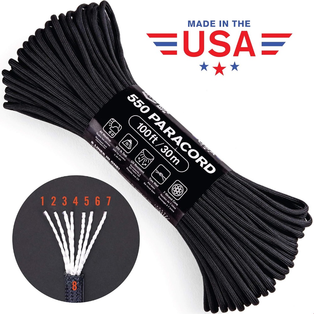 550 Paracord 100 voet 7-streng - Paracord 550 Feet recensie en prijs